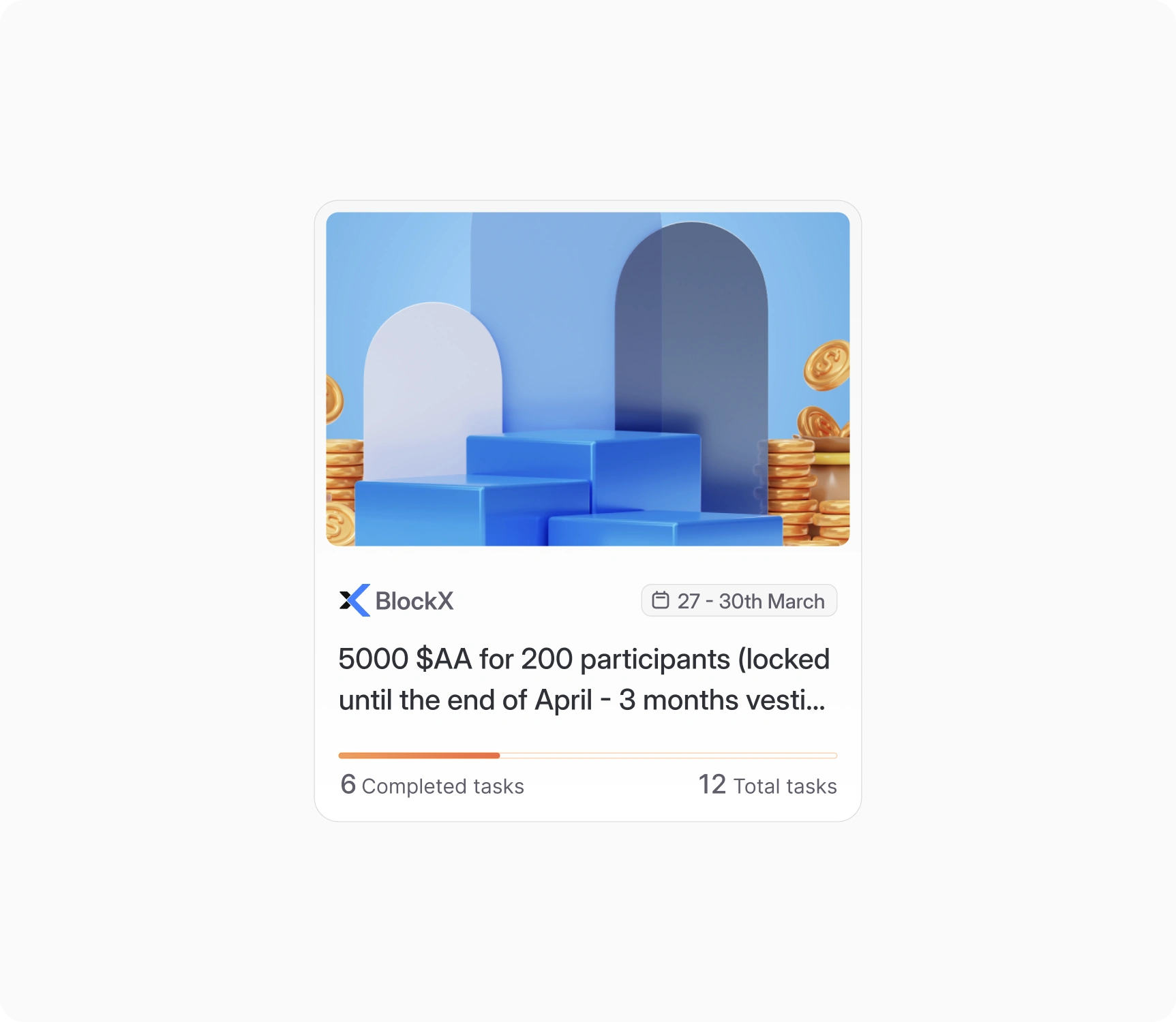 Todo card with XP reward